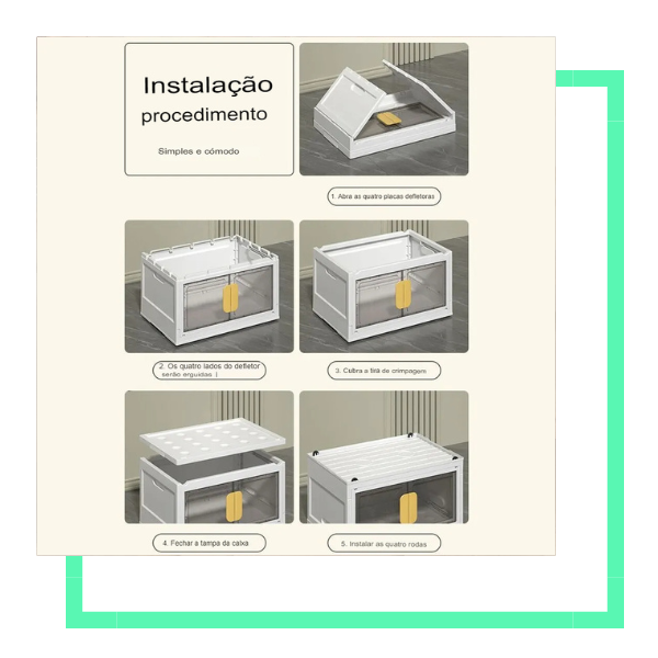 Caixa De Armazenamento De Plástico Portátil Dobrável