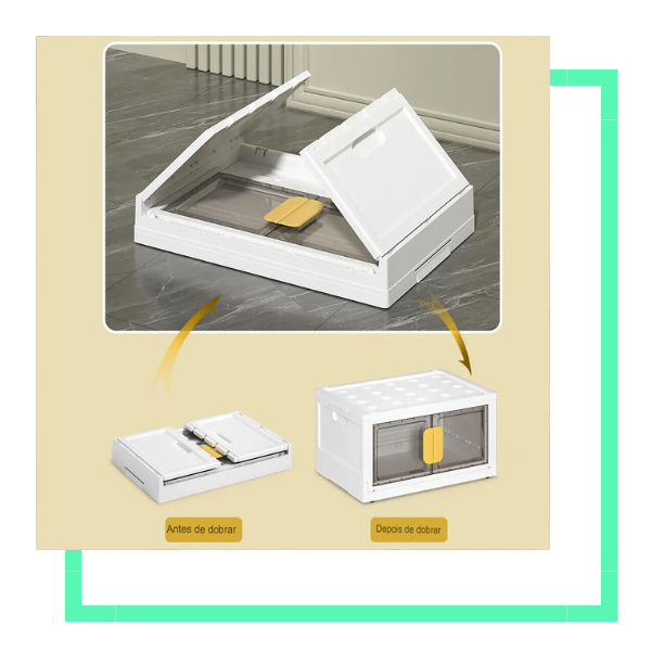 Caixa De Armazenamento De Plástico Portátil Dobrável