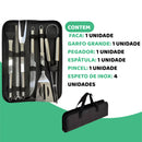 Conjunto de Churrasco 9 Peças Inox Profissional C/ Bolsa - BM-F1026