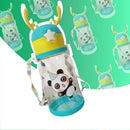 Panda - Garrafa Infantil Portátil com Desenho Tampa com Canudo e Alça Lateral - (Unissex)