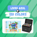 Kit Livro Colorir LIL. STI. (Azul) + 120 Canetas - Filme